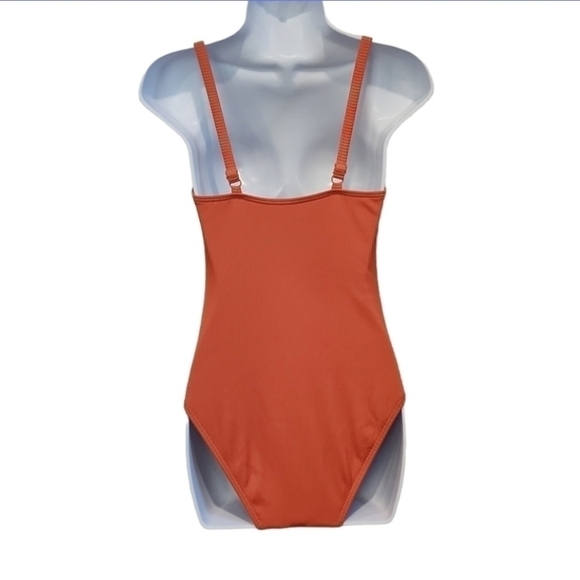 𝅺POUR Moi Ribbed One Piece Lace Up Swim Suit - Picture 2 of 6